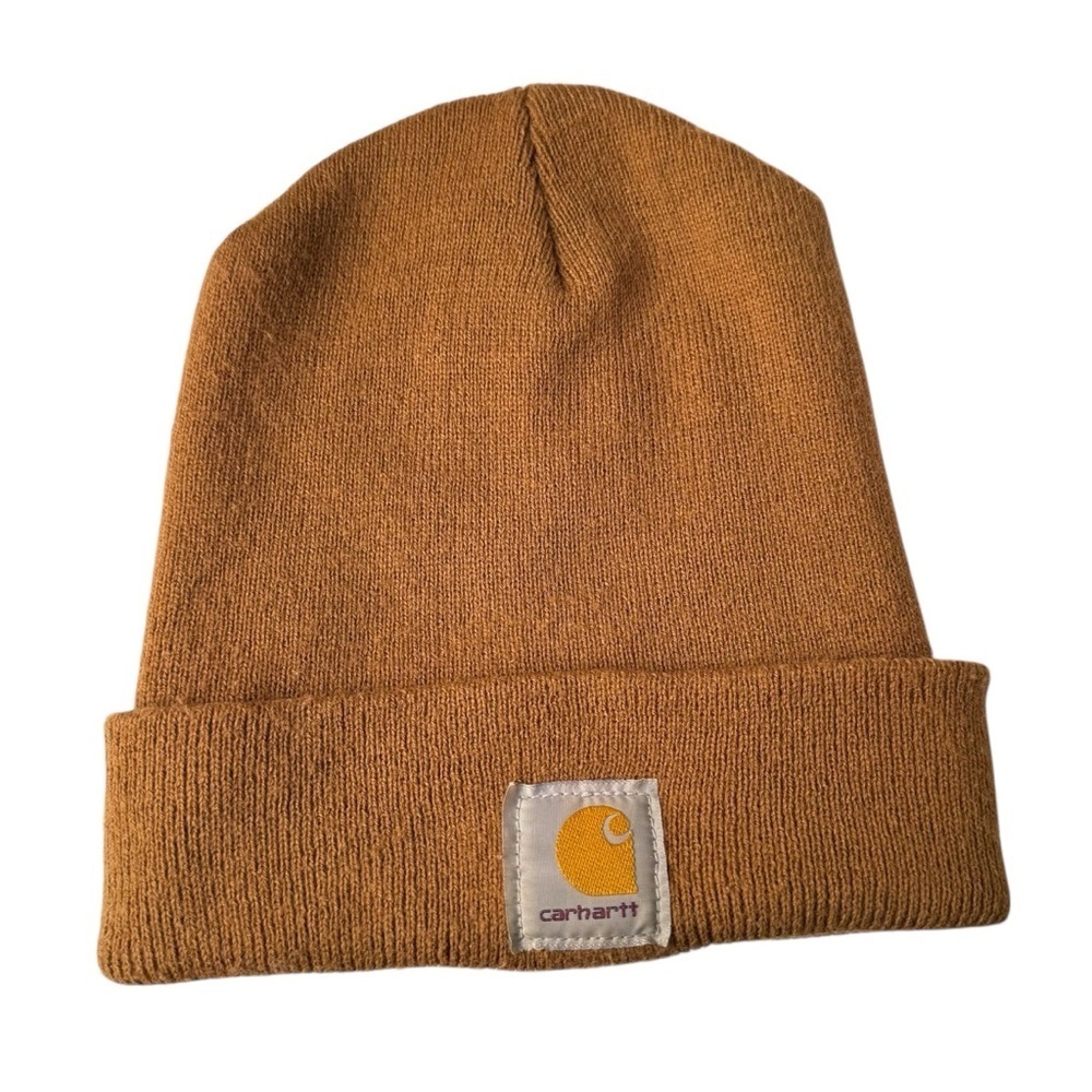 Carhartt A18 Acrylic Watch Hat Knit Cuffed Beanie Brown One Size Winter Pull On - Picture 2 of 5